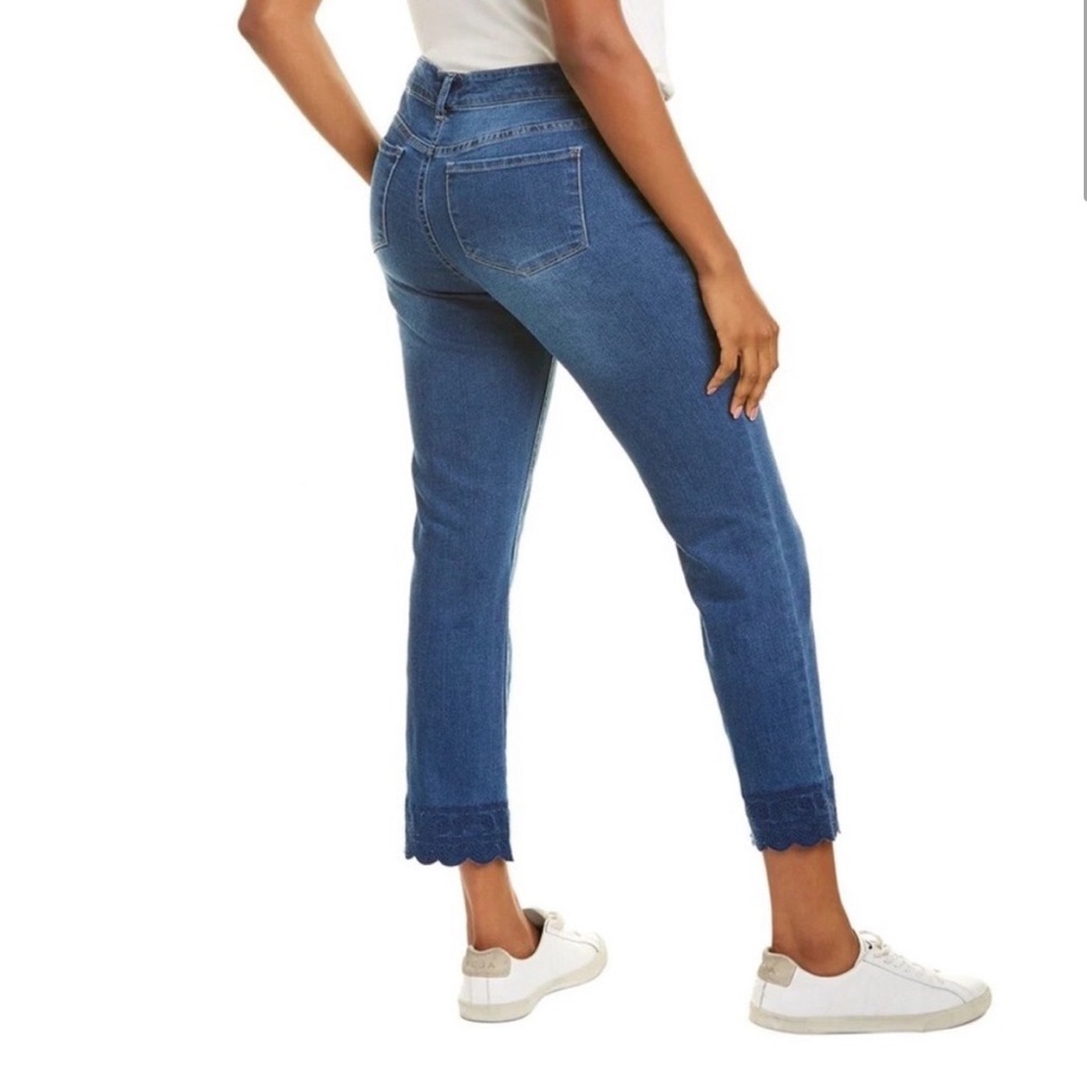 Papagallo Phoebe Paisley Embroidered Hem Ankle Jeans - Picture 3 of 16